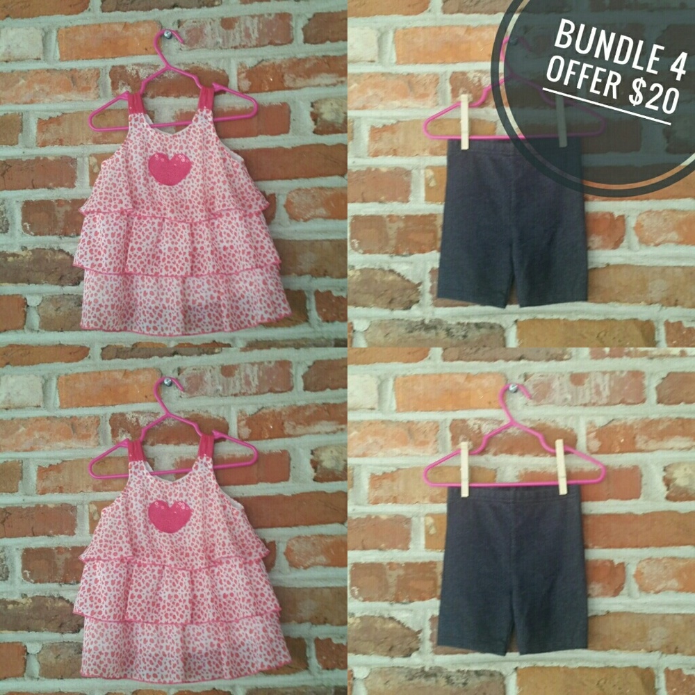 Toddler Girls Pink Top and Jean Shorts Outfit